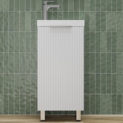 Style Line Тумба с раковиной Соло 40 белый софт – фотография-1